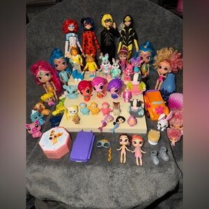 Random Vintage And Recent Girls Toy Lot. 54 Pieces Arthur Ladybug Shimmer Shine